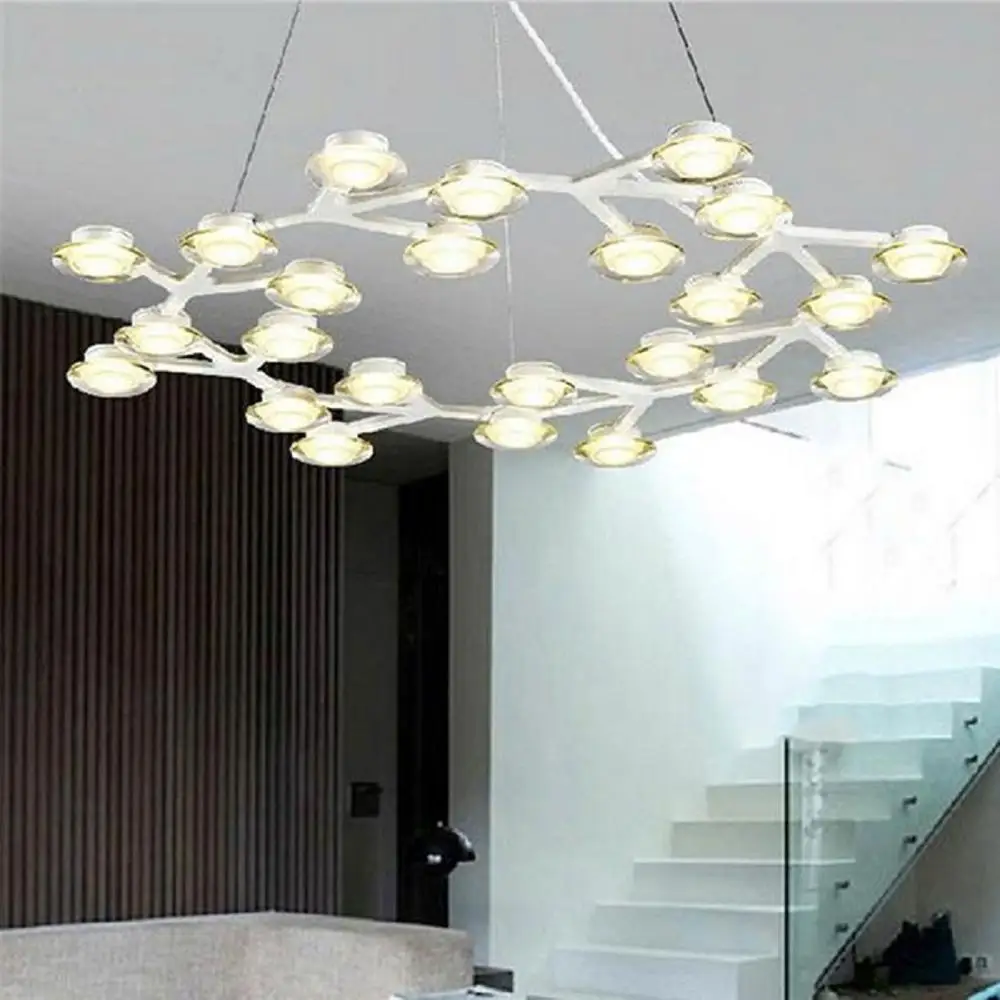 Светодиодная люстра в стиле арт деко круглые светильники для столовой гостиной с