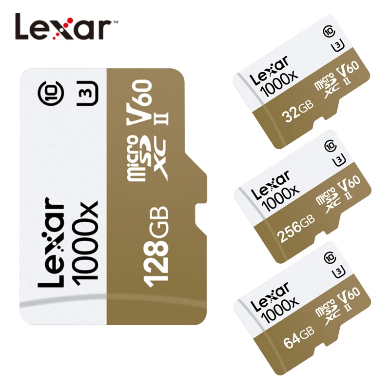 Lexar Micro SD карты 1000x слот для карт памяти 32 Гб TF Card 64 256 150 МБ/с. C10 флеш накопитель