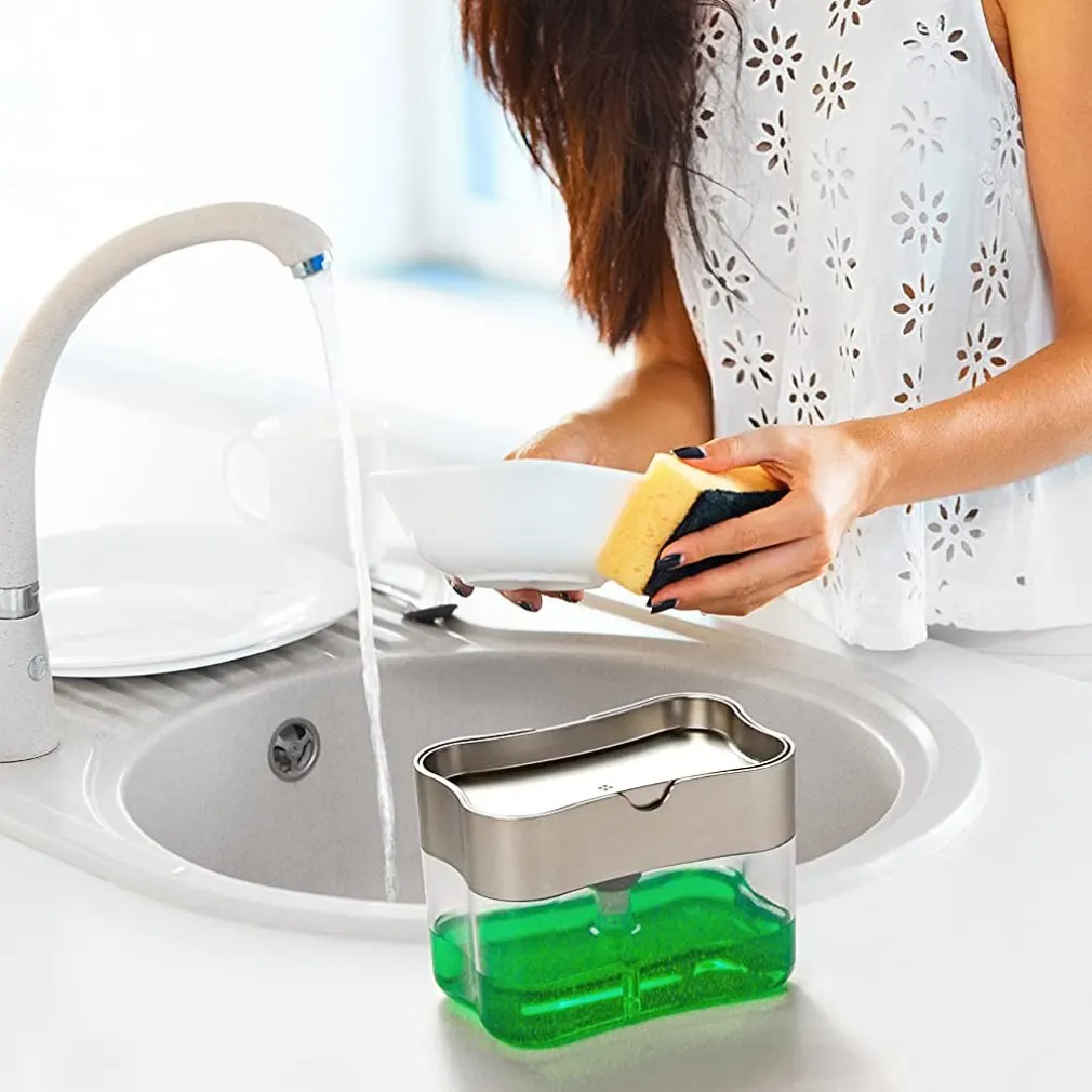 

Kitchen sponge bracket press soap liquid box Soap dispenser Manual kitchen press For Family School Office