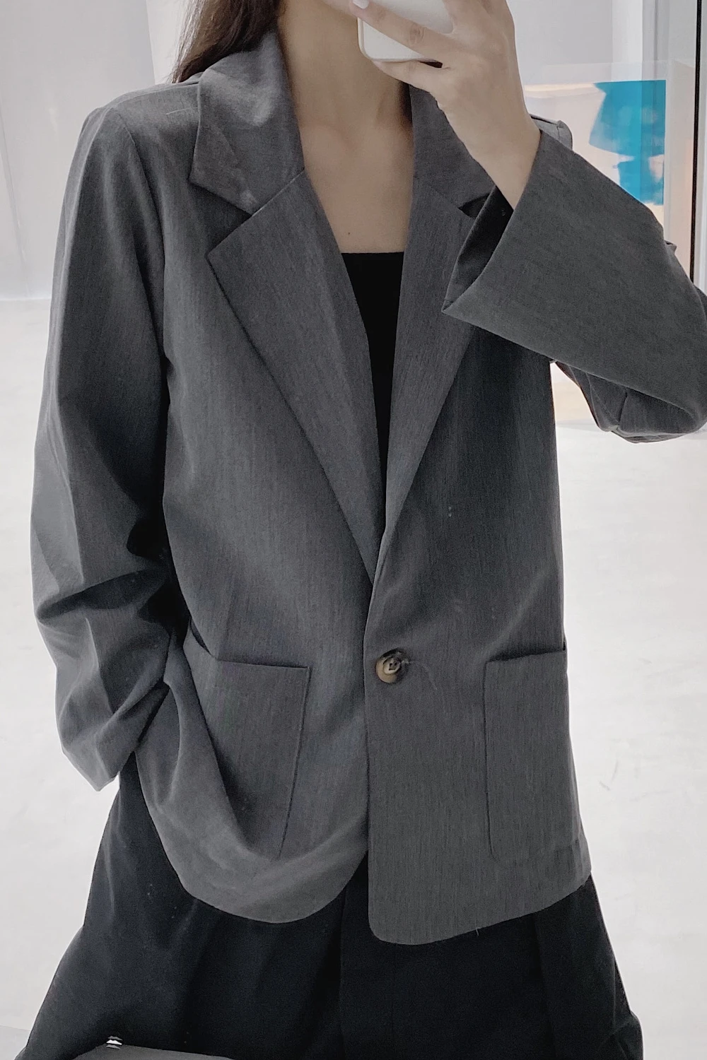 

UMI MAO Yamamoto Wind Dark Black Cold Wind Simple Casual Drape High Sense Of Gray Long-sleeved Suit