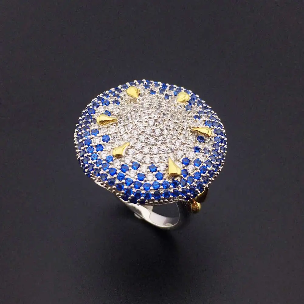 FFGems винтажное серебро синий сапфир драгоценный камень Свадьба бриллиант