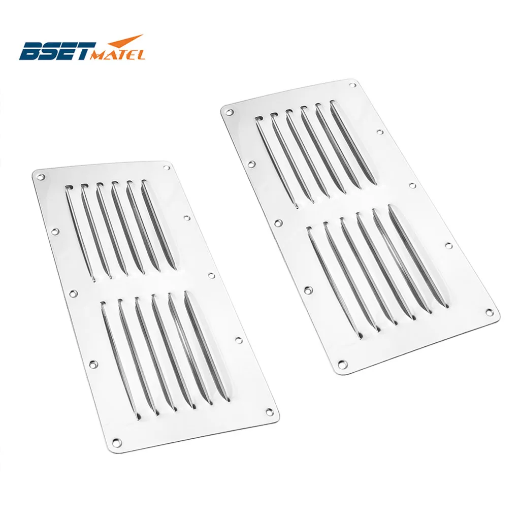 

2PCS Marine Grade SS 304 Boat Marine Square Air Vent Louver Vent Grille Ventilation Louvered Ventilator Grill Cover