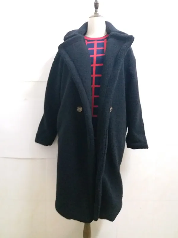 Коричневая Женская модная Толстая теплая длинная куртка из искусственного меха