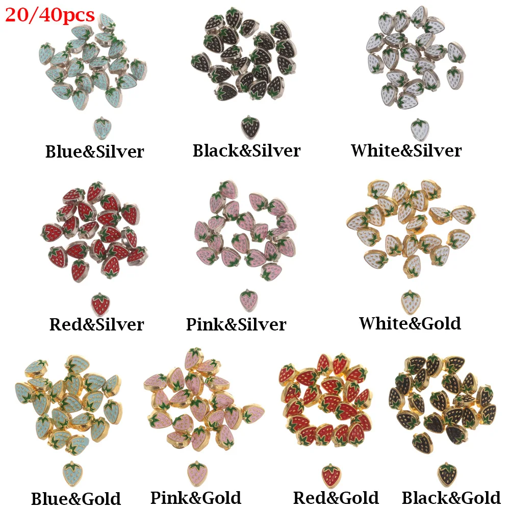 Мини-пряжки для кукол 5 мм 20 шт. металлические пряжки с клубничным узором