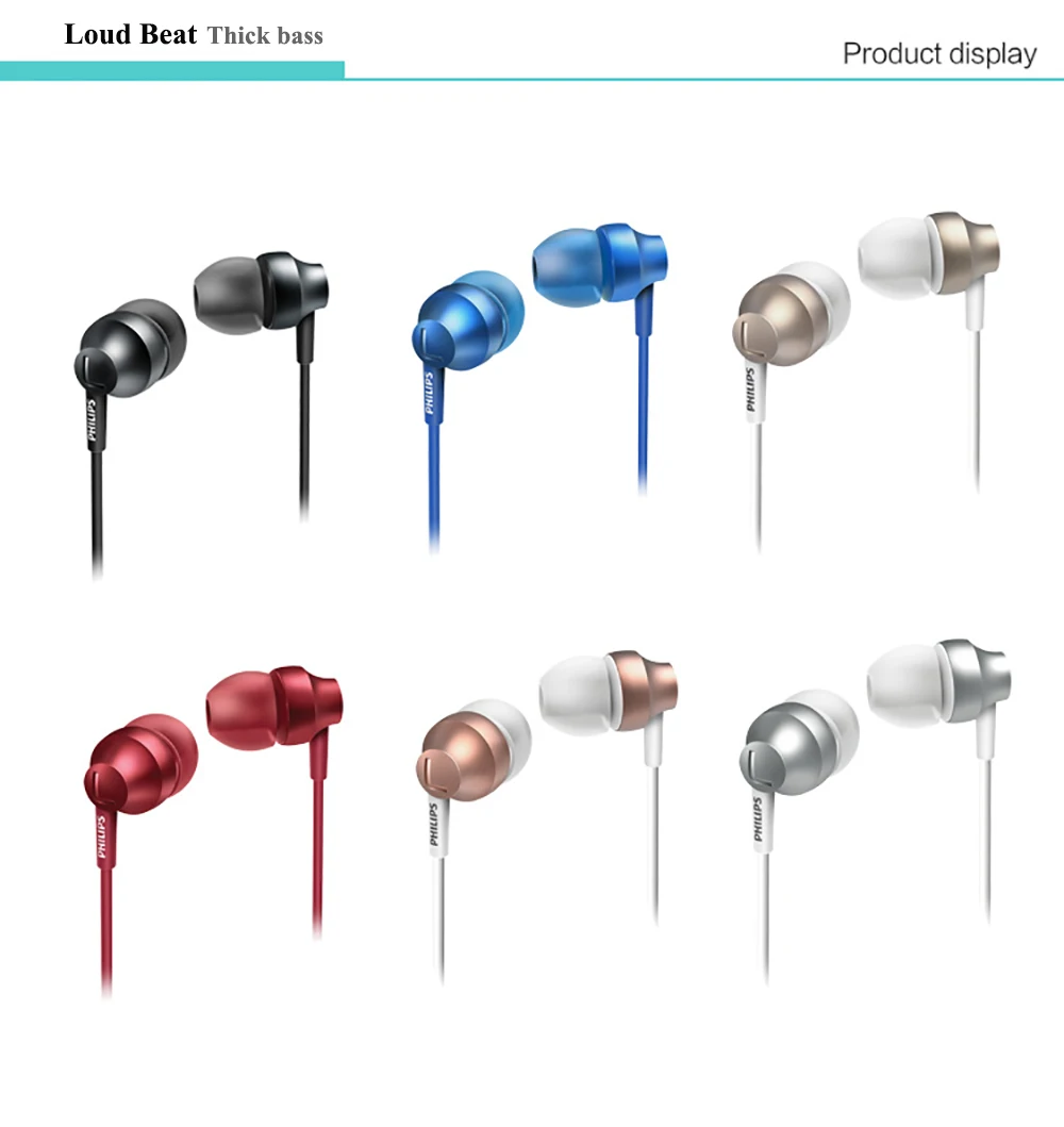 Оригинальные Philips She3850 Проводные поршневые наушники-вкладыши музыкальные наушники для samsung huawei Xiaomi