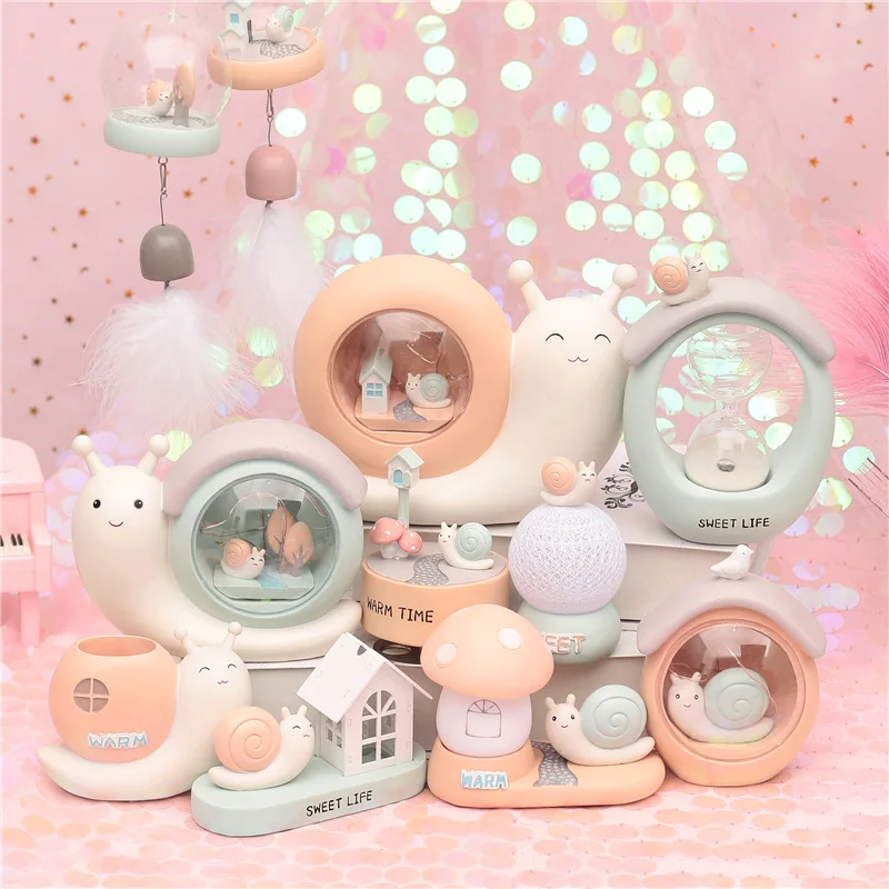 Мультяшный светодиодный светильник с улиткой ночник настольная лампа для детей