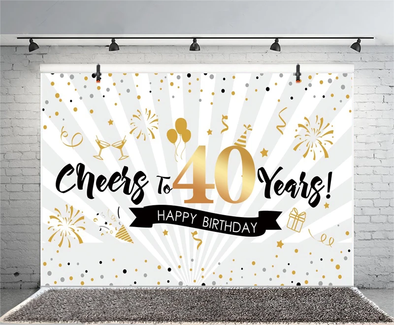 40th фон леди Для мужчин взрослых счастливый День рождения золотой знак фотография