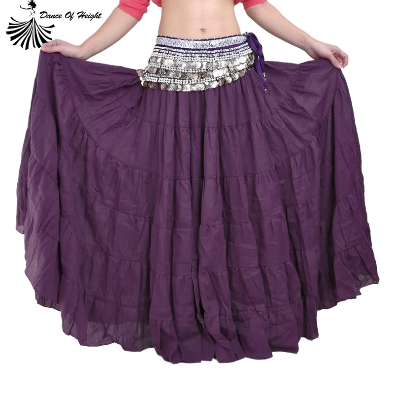 

Plus Size 38 inches Long Tribal Fusion Skirt Belly Dance 8 Yard Skirt Bohemia Gypsy Maxi Skirt Purple