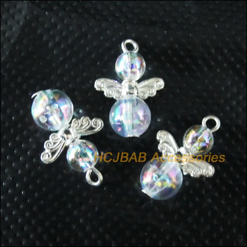 20 шт посеребренные крылья Phantom бусины Танцы амулеты ангелы Подвески 14x21mm |