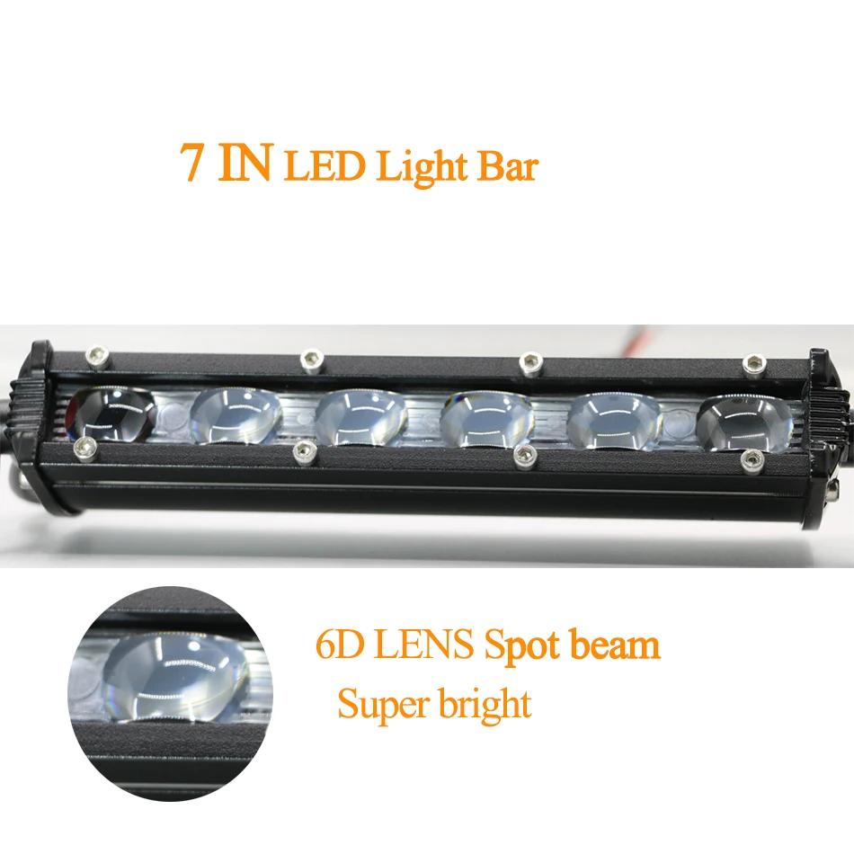 YAMYFF 7 Inch 12V LED Work Car Light Bar Spotlight Flood Lamp Driving Fog Offroad for Ford Toyota SUV 4WD Beams | Автомобили и
