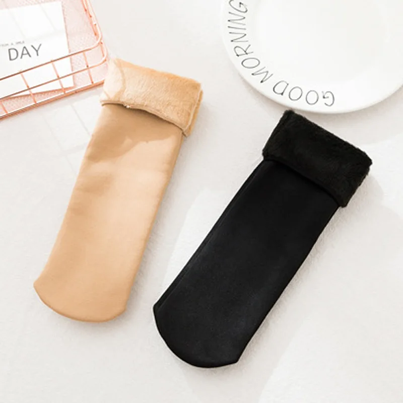 2 пары женские зимние Бархатные Теплые трубы ботинки носки сексуальные модные