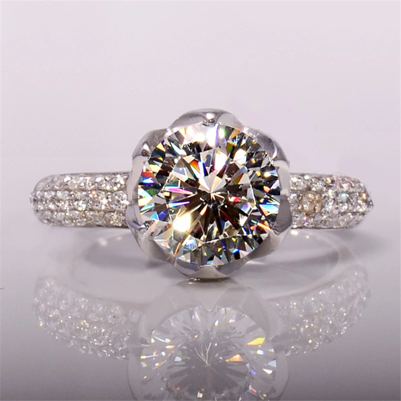 

1 Carat Natural Diamond Jewelry Real S925 Sterling Silver Color Ring for Women Men Bizuteria Silver 925 Diamond Jewelry Ring Box