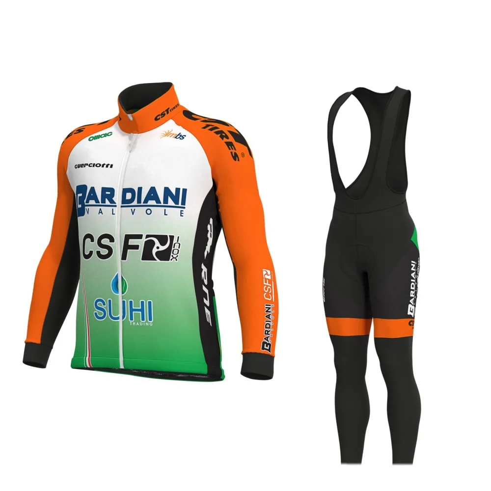 Зимняя флисовая одежда 2019 pro team BARDIANI CSF с длинным рукавом комплект велосипедных