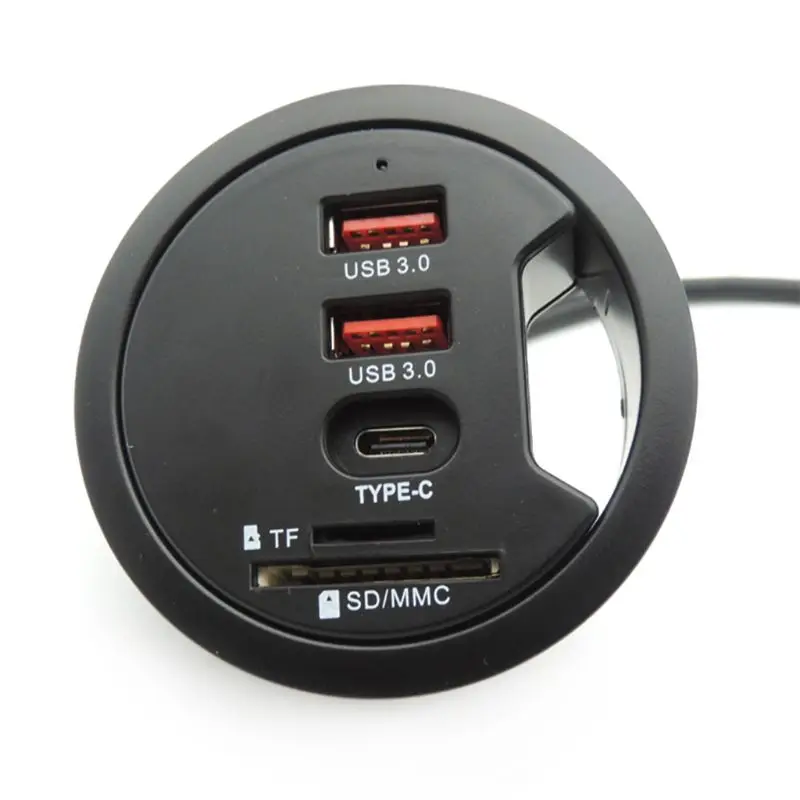 ЕС США крепление в стол USB 3 0 Тип C концентратор TF/SD кард ридер адаптер для ноутбука