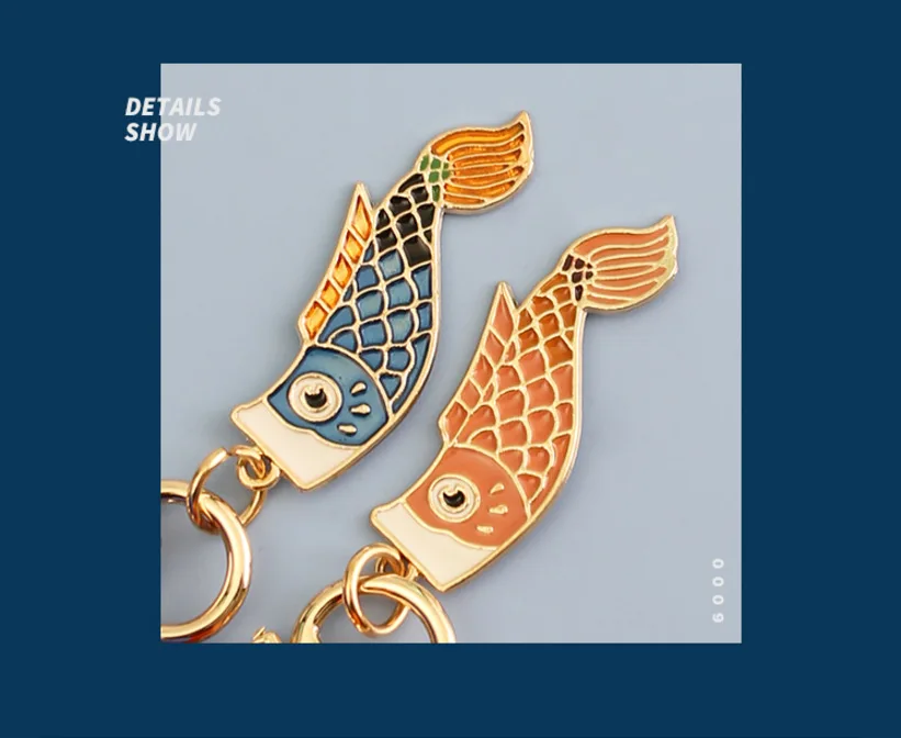 

For Airpods 1 2 Case Koi Fish Pendant Keychain Wireless Bluetooth Headset Protective Cover for Apple Air Pods Cases