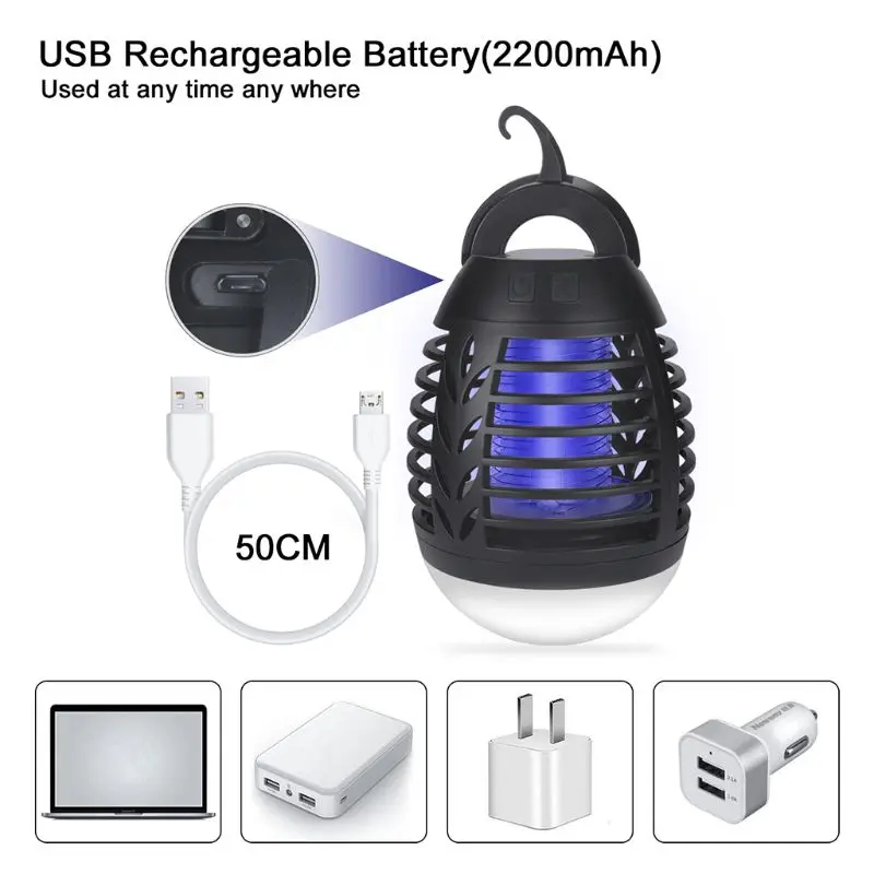 

Waterproof Mosquito Killer Lamp USB Charge Electric Insert Trap Lantern Light for Home Outdoor Camping Use