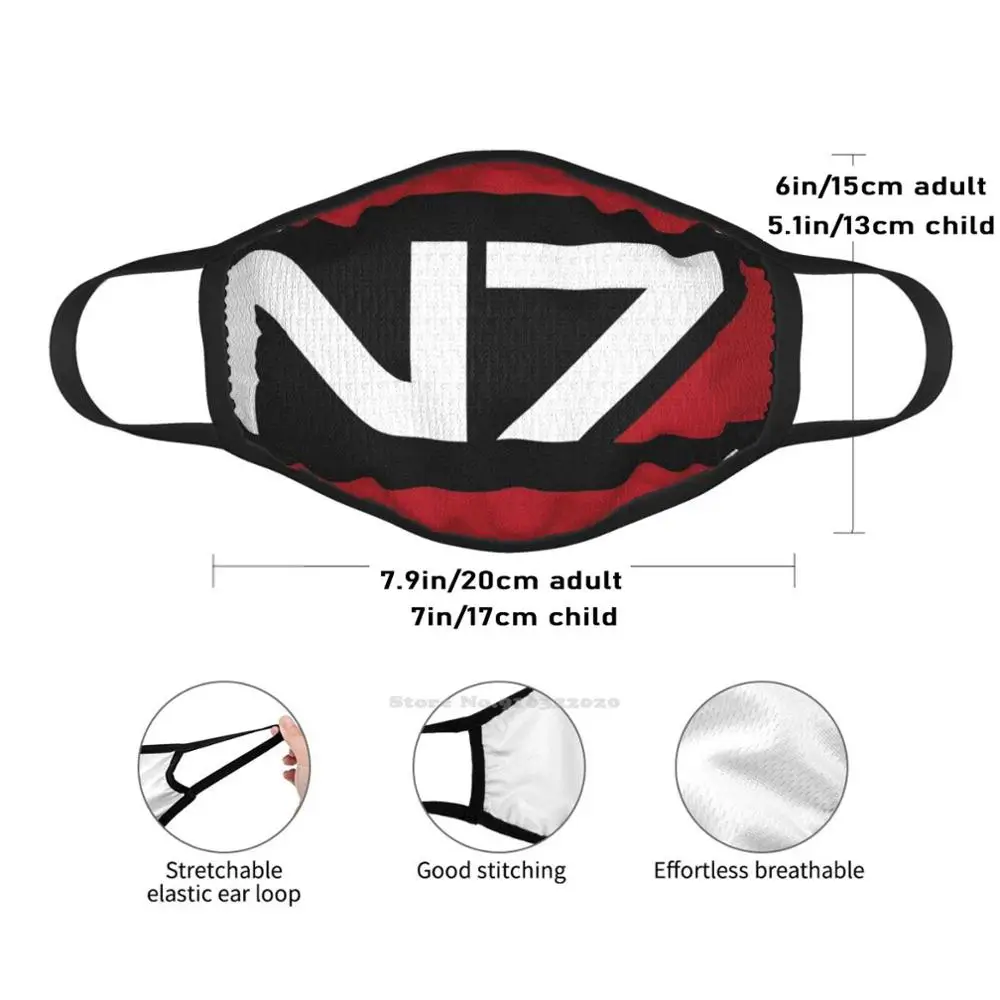 N7 Spectre ветрозащитная спортивная мягкая теплая маска для рта Mass Effect Shepard males6 Femshep