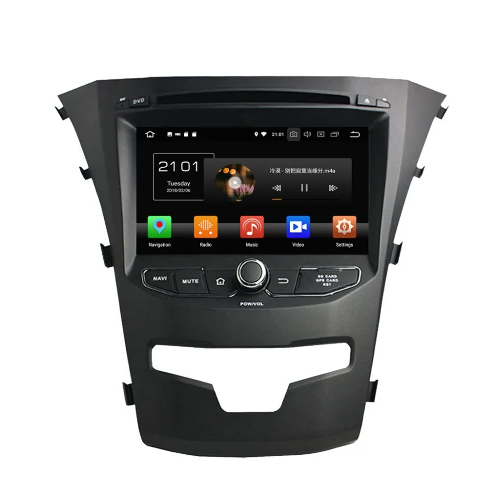 Автомобильный DVD плеер с восьмиядерным процессором 7 дюймов Android 9 0 GPS для SsangYong