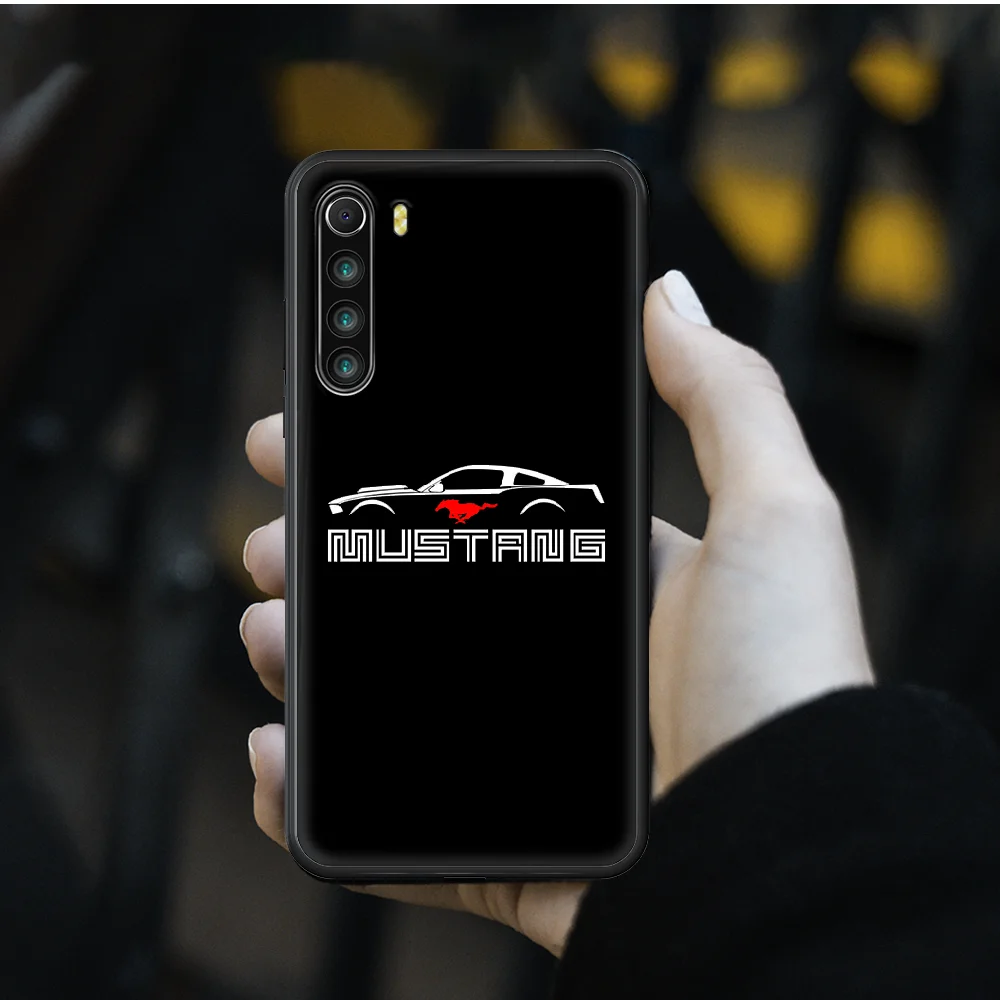 

hot car Mustang Phone Case cover For xiaomi Redmi note 4 5 6 7 8 A T X Plus Pro black coque fashion prime 3D hoesjes painting