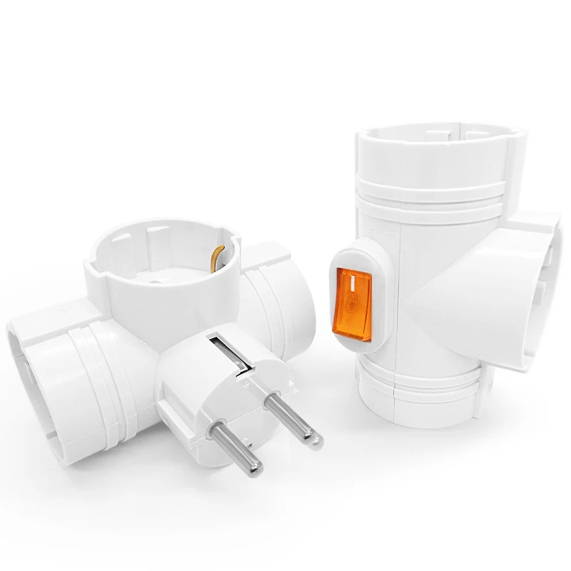 Адаптер тройник европейская штепсельная вилка европейского стандарта 1 3 способа