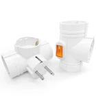 Адаптер-тройник европейская штепсельная вилка европейского стандарта, 1-3 способа, разветвитель, переходник, евро, Россия, Германия, Корея, тройник в розетку, 4,8 штепсельная ЭРА Polynom с заземлением