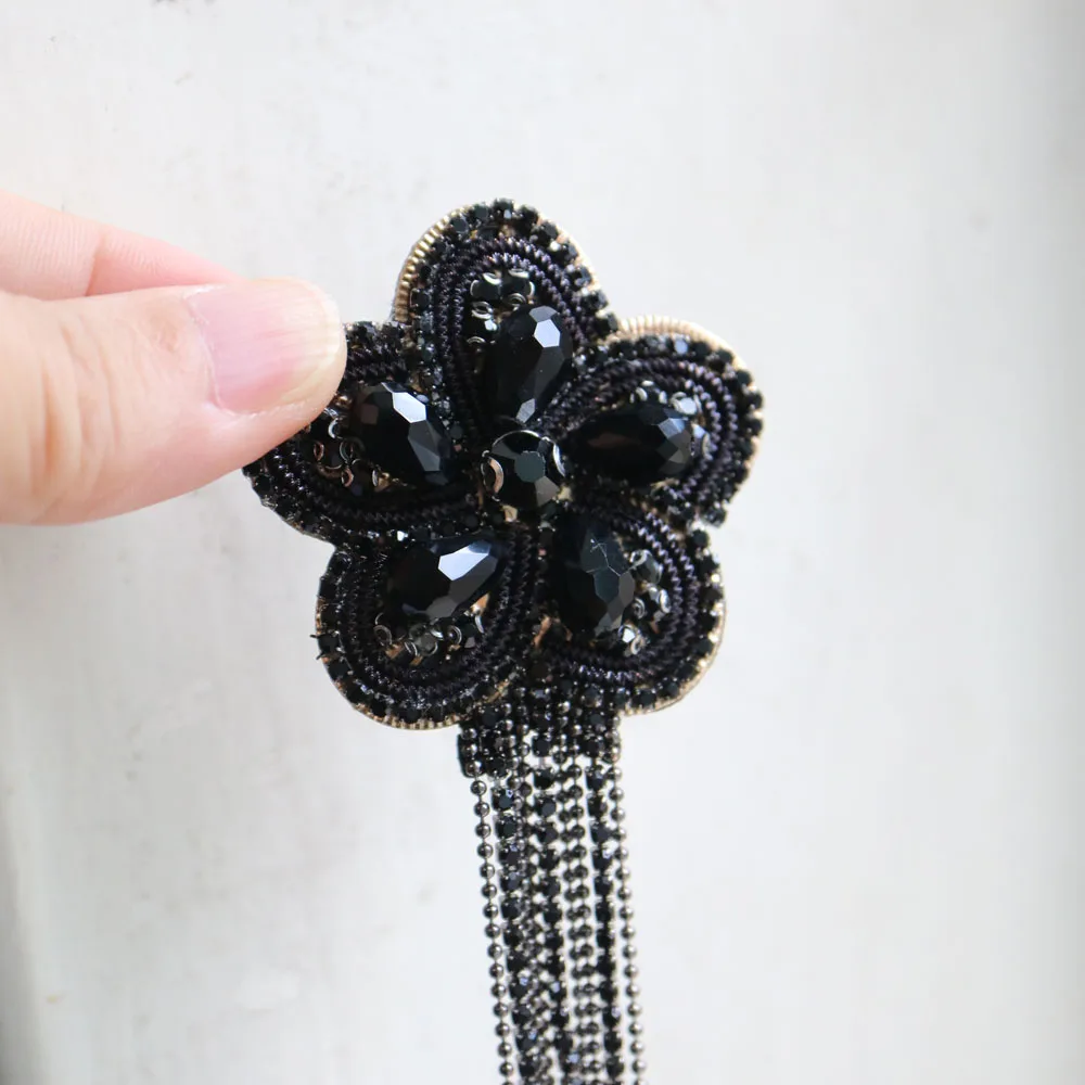 1 шт. кисточки Цветок Ручной Работы Стразы бусины нашивки для одежды DIY 3d вышивка