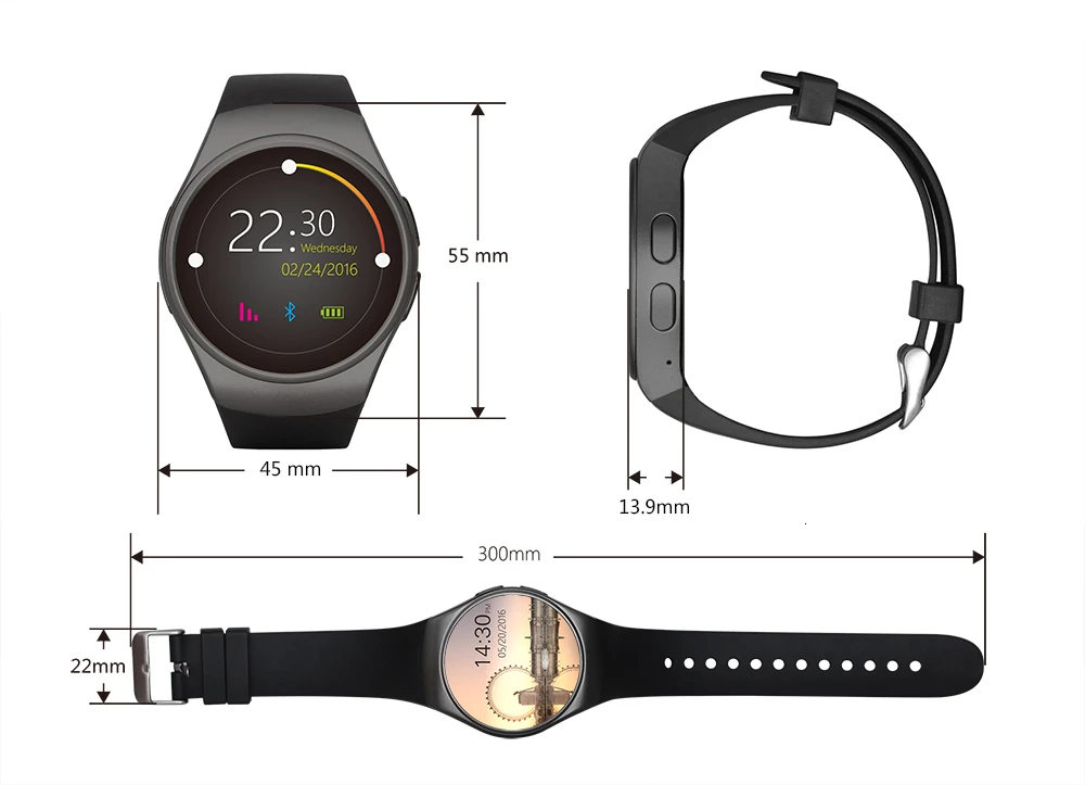 KingWear KW18 Смарт-часы для телефона MTK2502 ips экран Шагомер Сидячий напоминание пульсометр Умные Bluetooth часы для мужчин