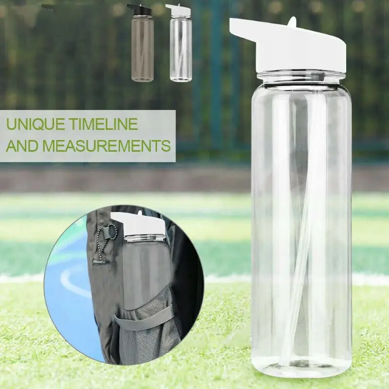 

750ML Outdoor Water Bottle With Straw Sports Bottles Eco-friendly With Lid Hiking Camping Plastic BPA Free Leakproof Drinkware