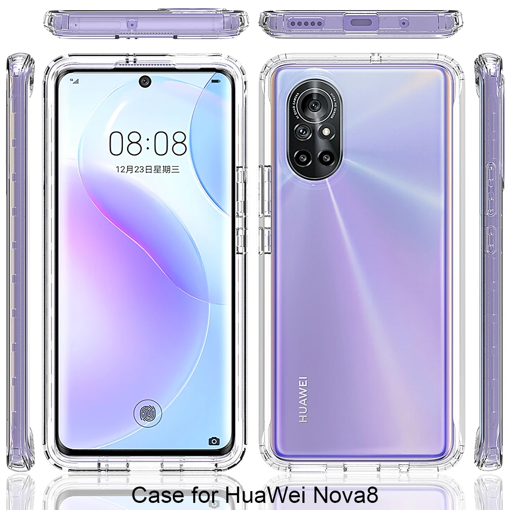 full body clear case for huawei nova 8 5g cases shockproof tpu bumper flexible phone cases nova8 funda free global shipping