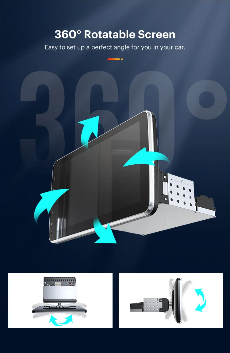 dovox android carplay car radio 1din gps 10inch rotation 360° ips touch screen auto multimedia player one din autoradio stereo free global shippi