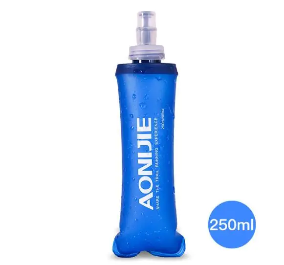 250ml AONIJIE 250 мл 500 мл мягкая колба складная бутылка для воды TPU бесплатно для бега гидратация Пакет Поясная Сумка жилет - Цвет: 250ml