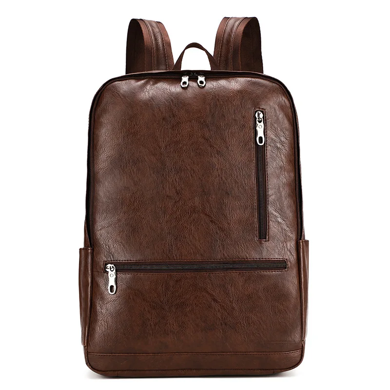 

Leisure Men's Backpack Travel Backpack PU Leather College Students' Schoolbag Computer Bag