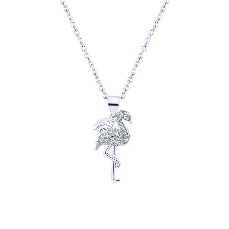 

Chain necklace Creative necklace Fashion Flamingo necklace Golden Pendants Animal shape necklaces for women Trend Simple Jewelry
