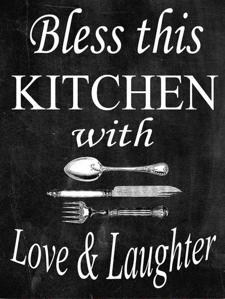 

Bless This Kitchen, Retro Metal Sign/plaque, Gift 10" X 8" Large