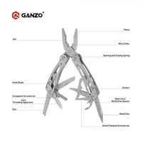 ganzo g200 series g202 multi pliers 24 tools in one hand tool set screwdriver kit portable folding knife stainless steel pliers