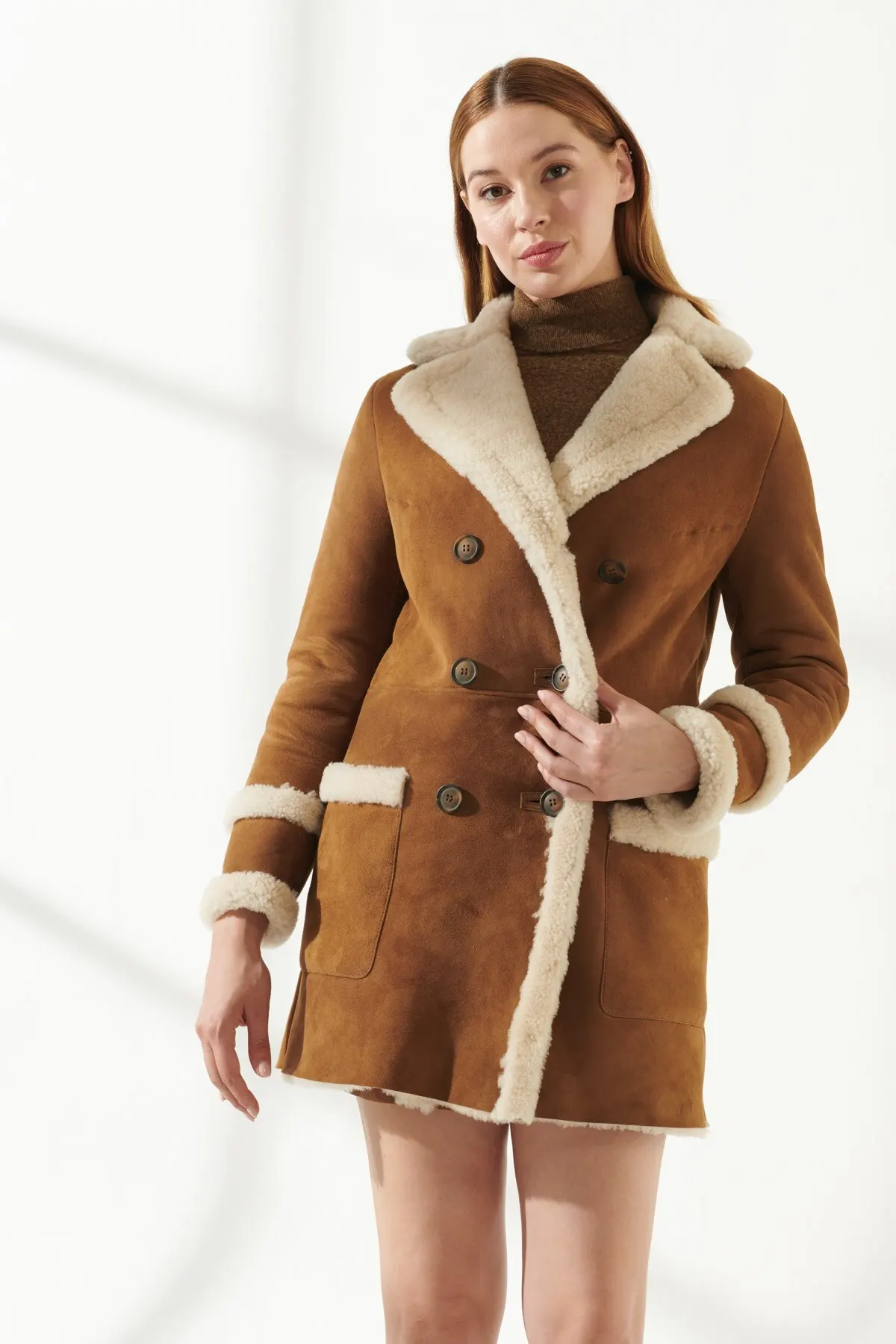 Women Furry Coat Genuine Sheepskin Jackets Soft Quality Keeps Warm Turkiyede Produced Sports Long Parkas