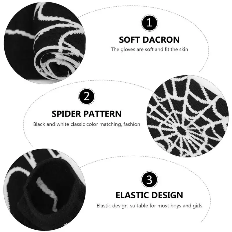 

Pair Of Spider Web Arm Warmer Knit Fingerless Gloves