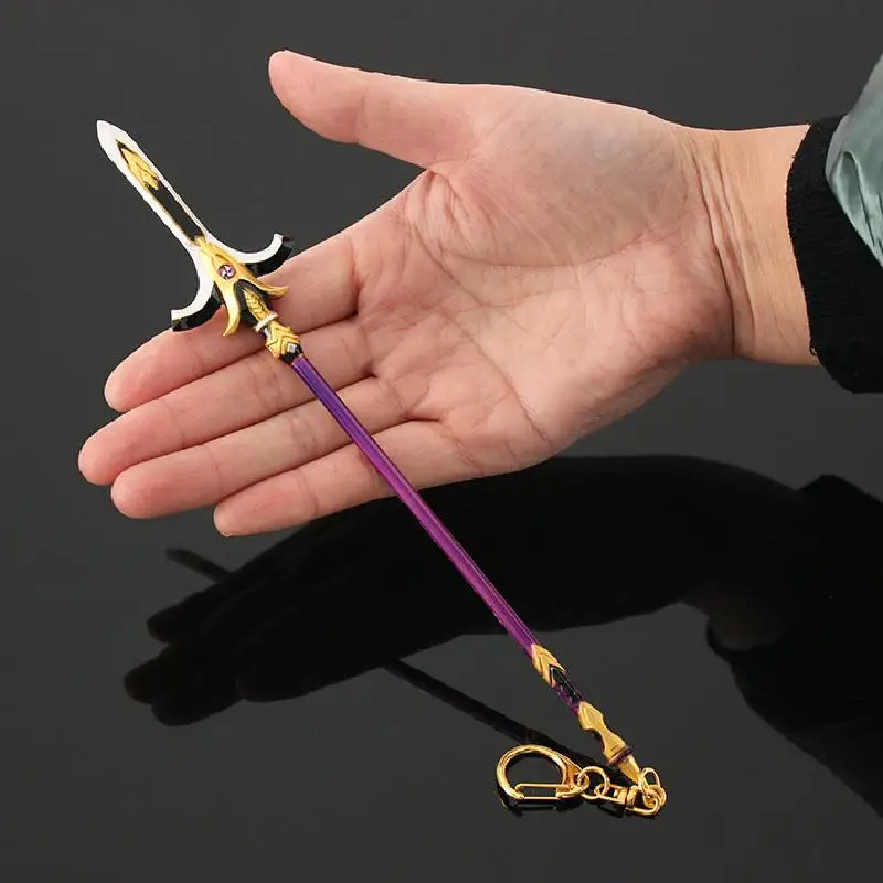 Genshin Impact Game Peripheral Thoma Long Gun Exclusive Weapon Keychain Anime Alloy Knife Sword Model Toys Metal Craft Ornaments | Игрушки и