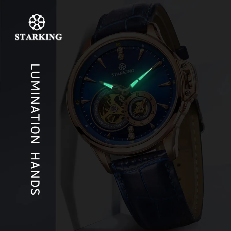 

STARKING Retro Blue Mens Watches Top Brand Luxury Fashion Male Wristwatch Sapphire Automatic Mechanical Watch Relogio Masculino