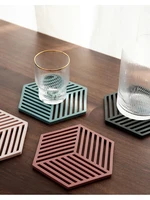 5pcs hexagon silicone cup mats dining table placemat coaster heat insulated bowl table decoration eco friendly insulated pads