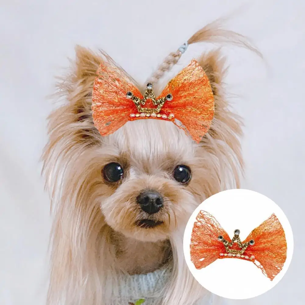 

Anti-fade Lovely Pet Bowknot Hair Barrettes Long-lasting Hair Barrettes Attractive Pet Accessories