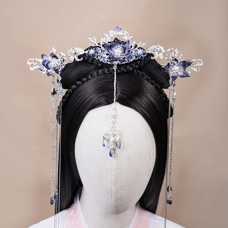 Заколка для волос с кисточками и лотосом ханьфу канзаши | Тематическая одежда