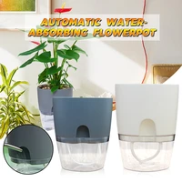 green dill flowerpot self watering watering planter automatic water absorption transparent circle hydroponics succulent plant