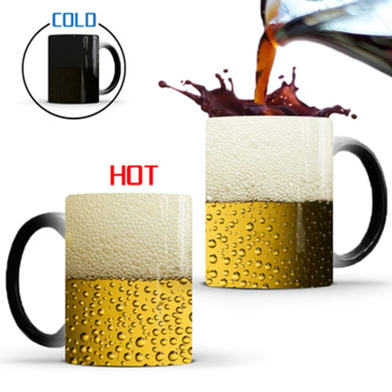 1 шт. новый 350 мл пива пузырь Цвет изменяя волшебную кружку Теплочувствительный