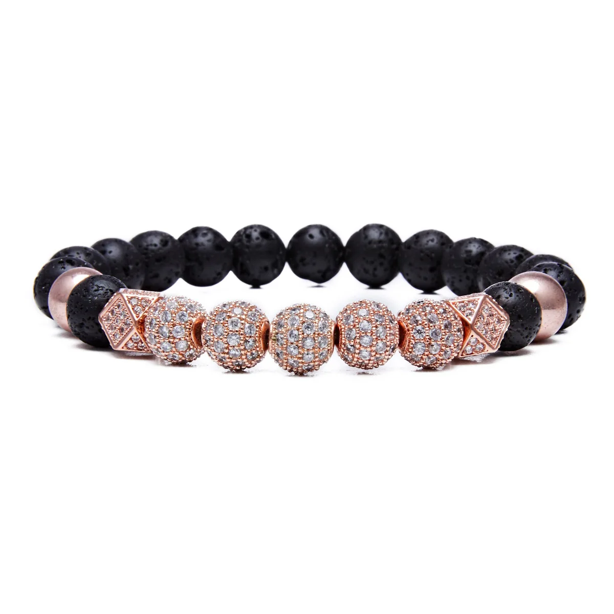 QIMOSHI Lava Rock Anxiety Essential Oil Diffuser Beads Bracelet for Men Women Elastic Stone Yoga Bangle