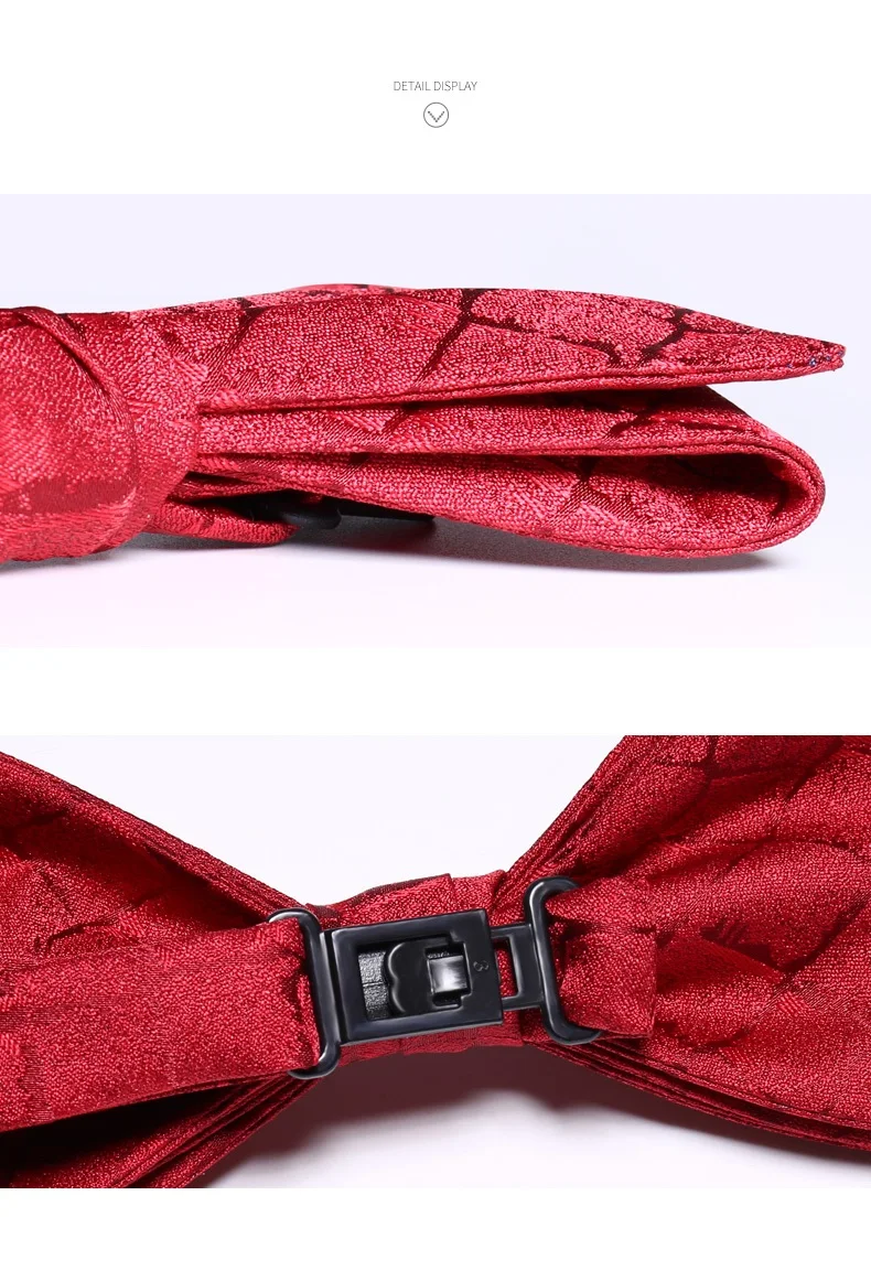 

2020 Brand New Fashion Men's Bow Ties Double Fabric Dark Red Plaid Bowtie Banquet Wedding Ceremony Butterfly Tie with Gift Box