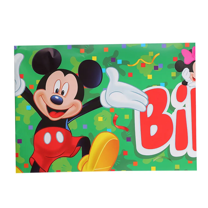 Миска Микки Маус из Диснея одноразовая посуда с зеленой мультяшной тематикой