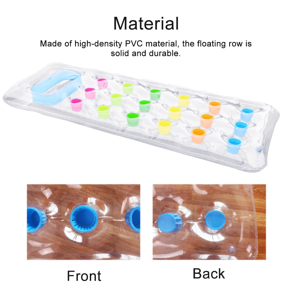 

Party Beach PVC For Adults Water Sports Inflatable Floating Lounge Swimming Pool 18 Hole Hammock Sea Mattress Summer Thickened