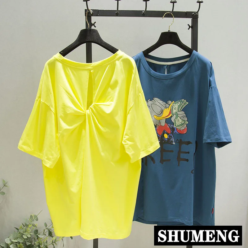 Уличная футболка 2020 летняя новая свободная хлопковая с коротким рукавом вырезом