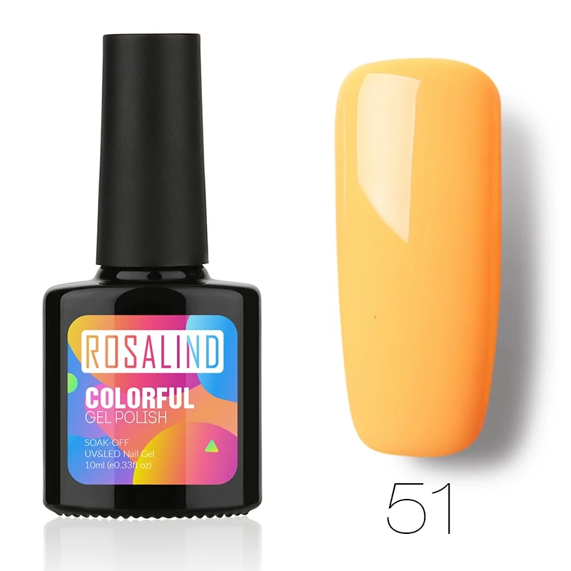 51 ROSALIND 10 мл УФ гель лак для ногтей цвета ногтей гель для ногтей лак для ногтей Vernis Полупостоянный акриловый Гибридный гель Лаки верхнее покрытие - Цвет: 51